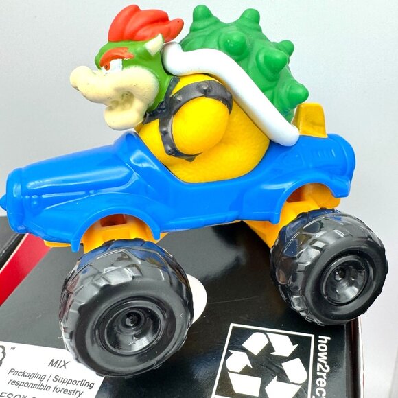 Mario Kart Deluxe Toy Cars Set Of 3 Pink Gold Peach Bowser Donkey Kong Figures - Picture 4 of 12